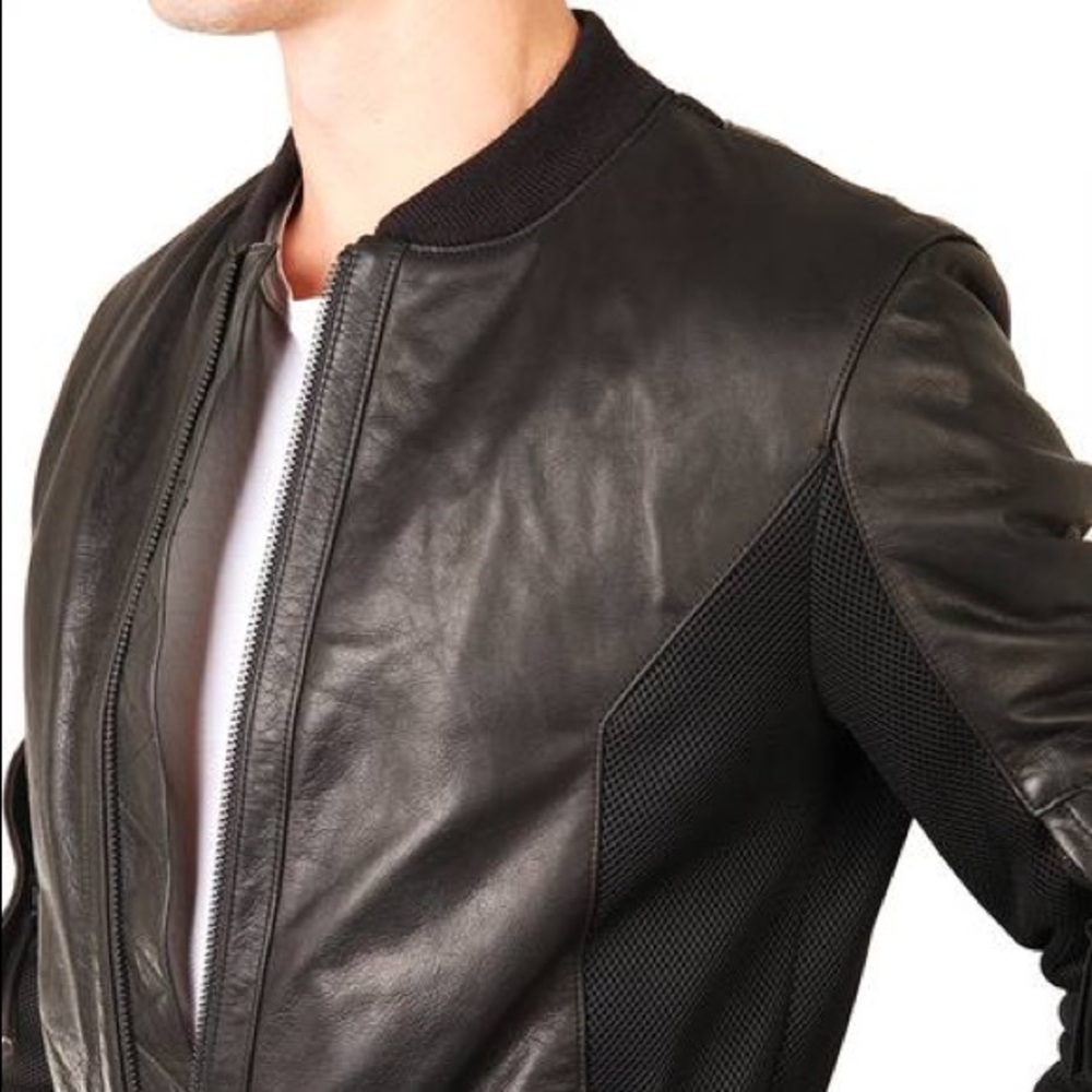 Helmut Lang Leather Motorcycle Jacket $1390